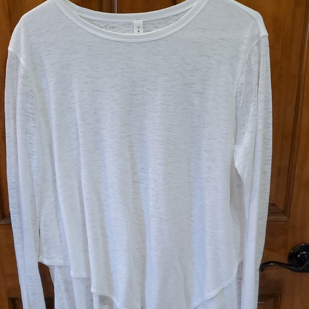 Lululemon Athletica White Sheer Top